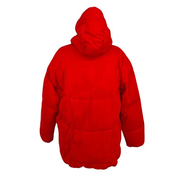 Avec Les Filles Hooded Puffer Coat Jacket Orange Size Large - Picture 7 of 11